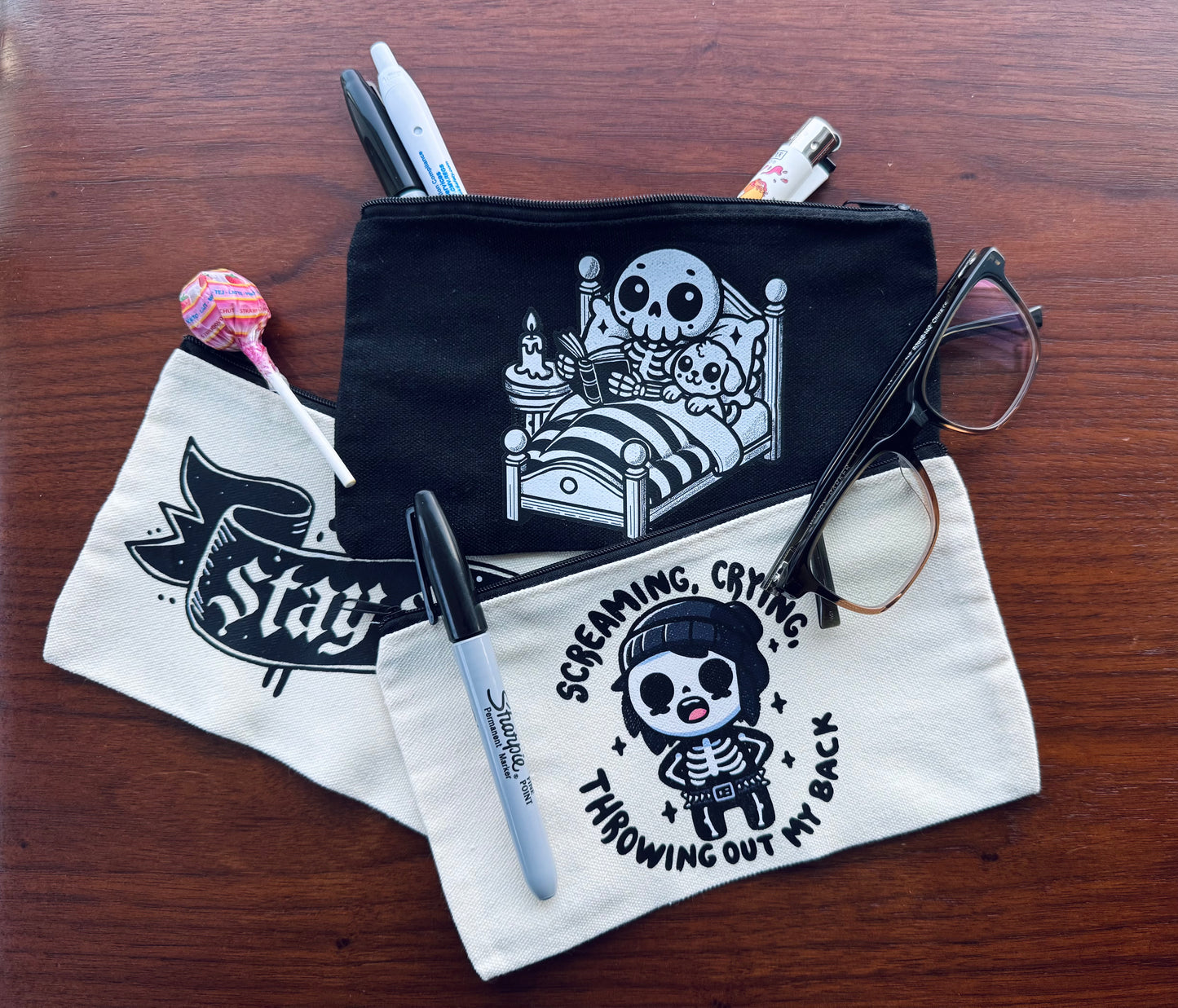 Bedtime Snuggles Canvas Cosmetic/Pencil Case