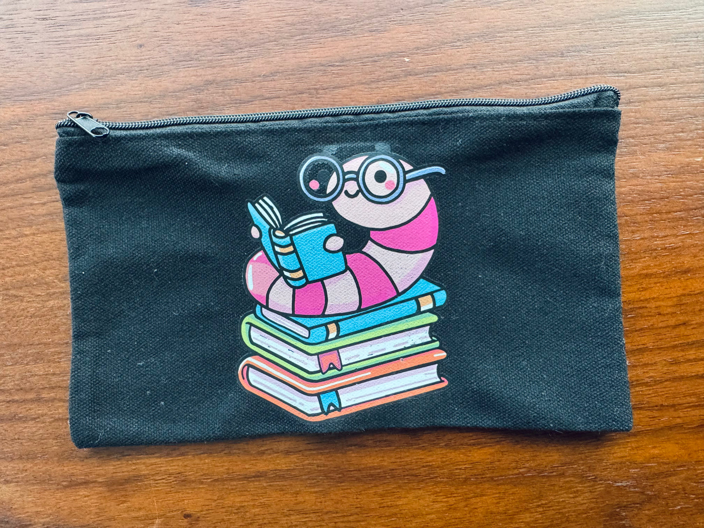 Bookworm Canvas Cosmetic/Pencil Case