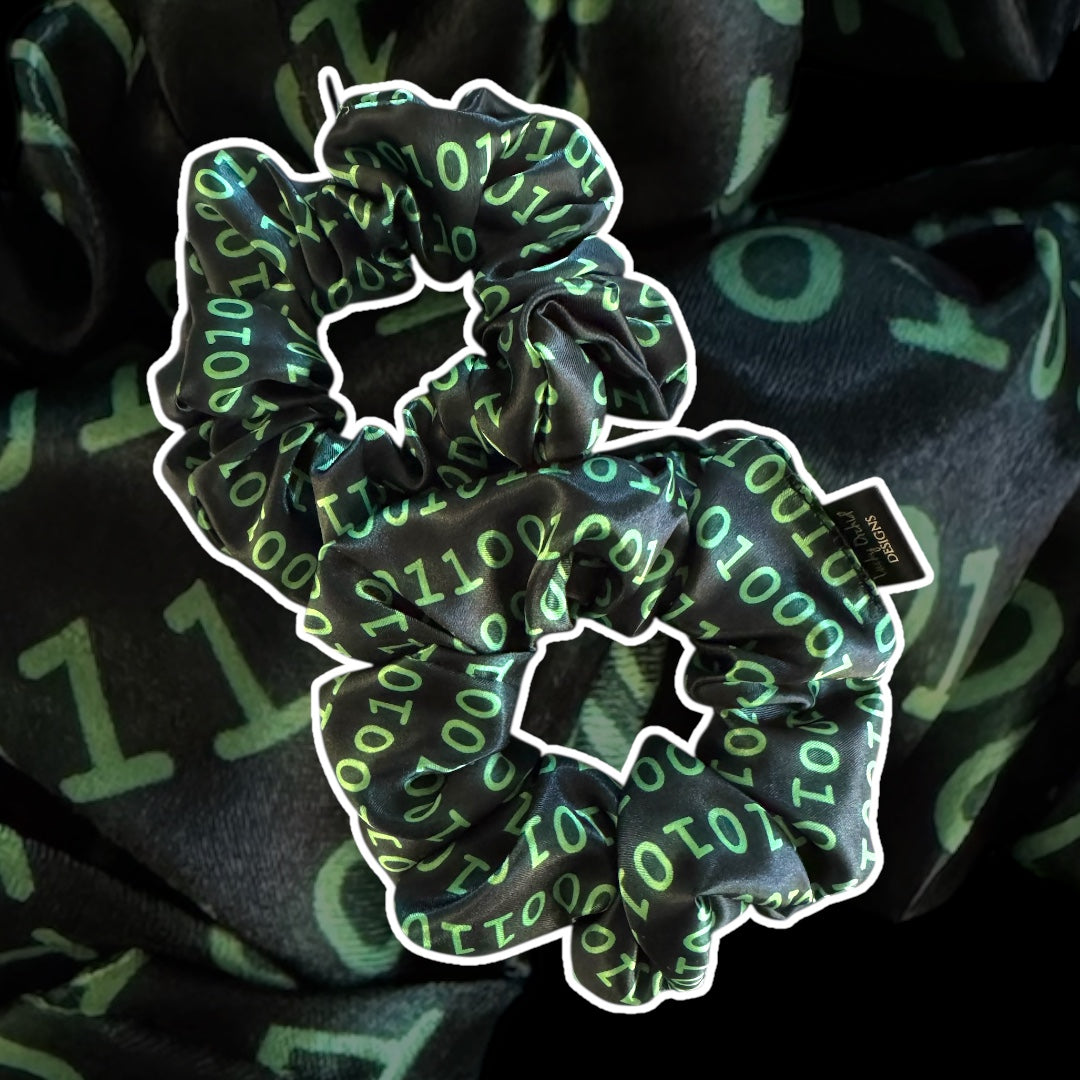 Talk Nerdy To Me Handmade Satin Scrunchie