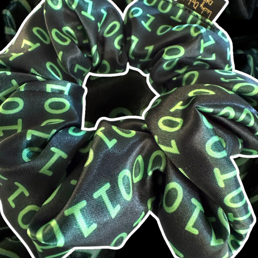 Talk Nerdy To Me Handmade Satin Scrunchie