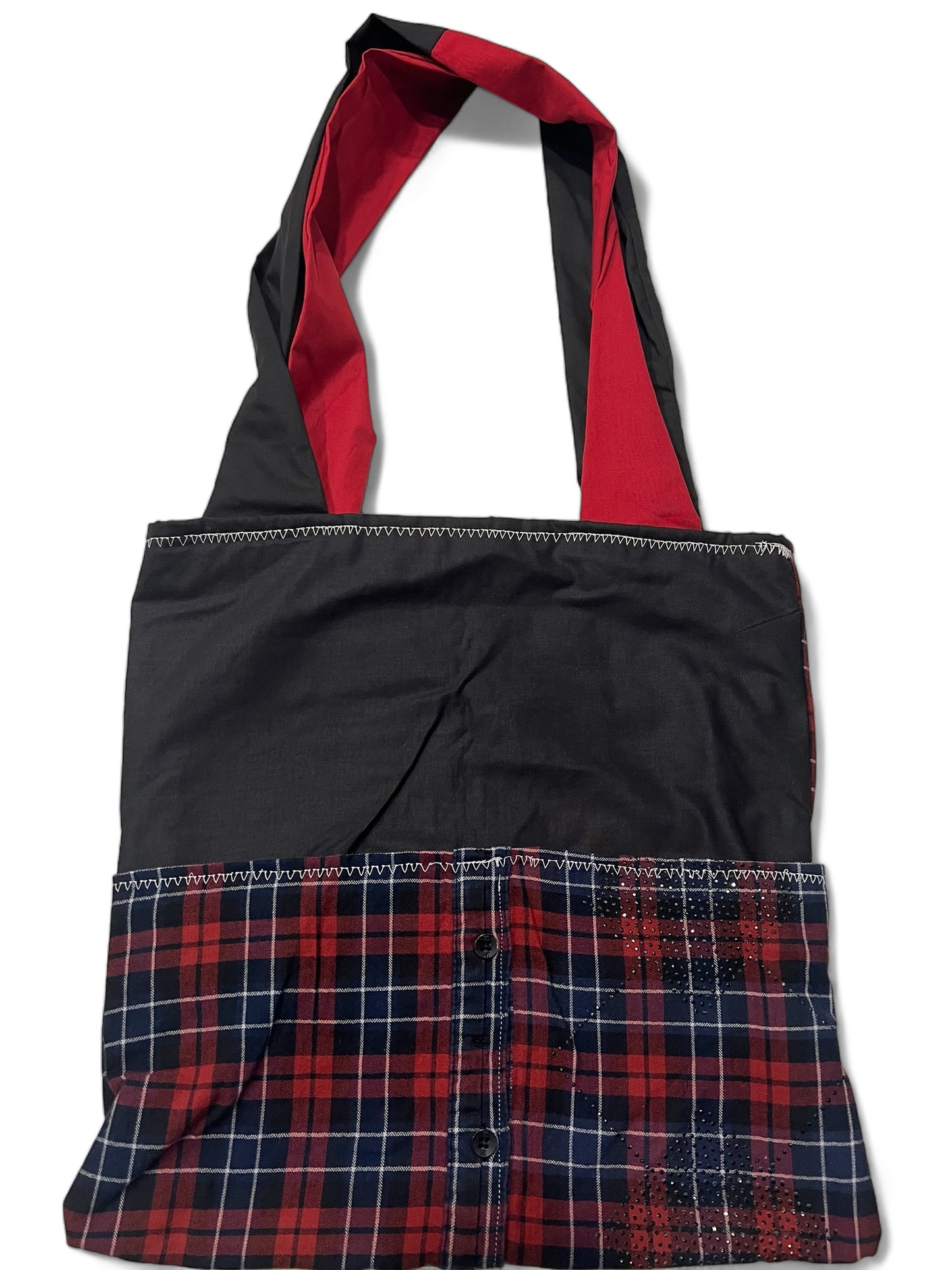 ‘The Betty’- Upcycled Flannel Tote Bag