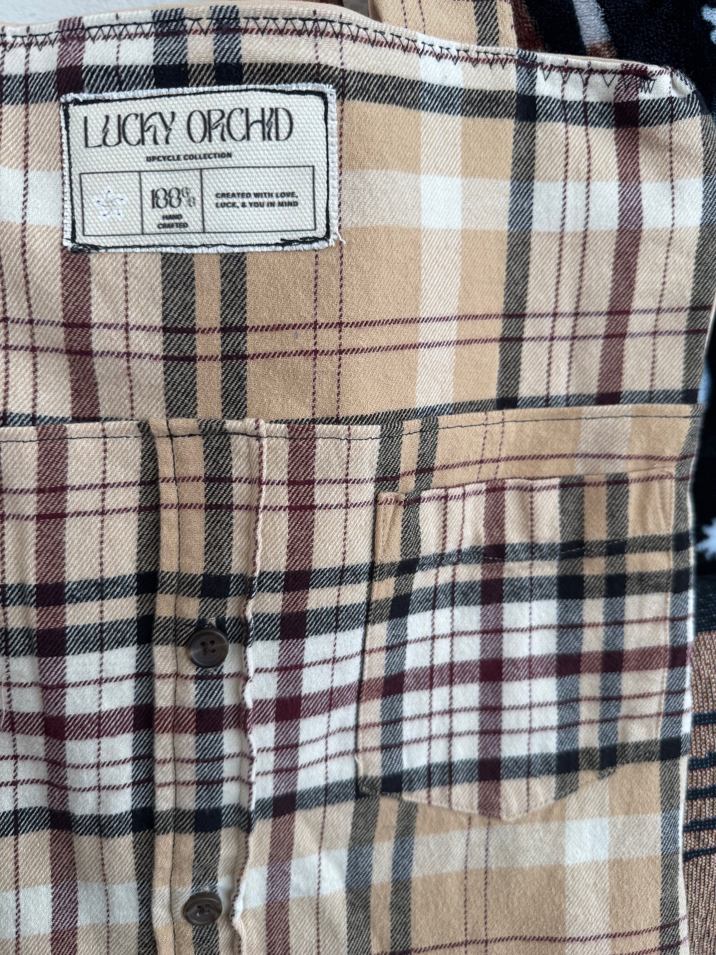 ‘The Sera’ - Upcycled Flannel Tote Bag