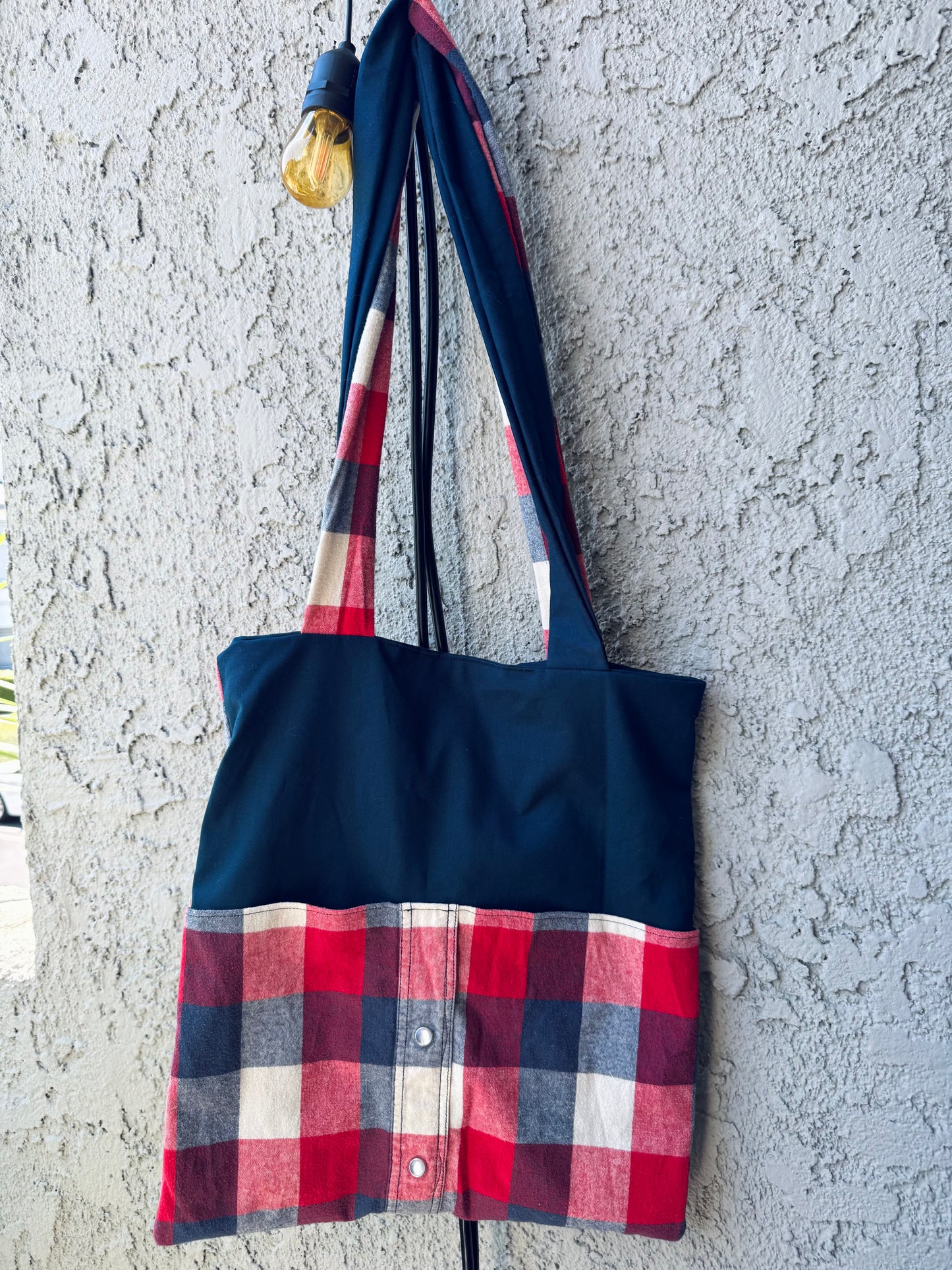 ‘The Parker’ - Upcycled Flannel Tote Bag