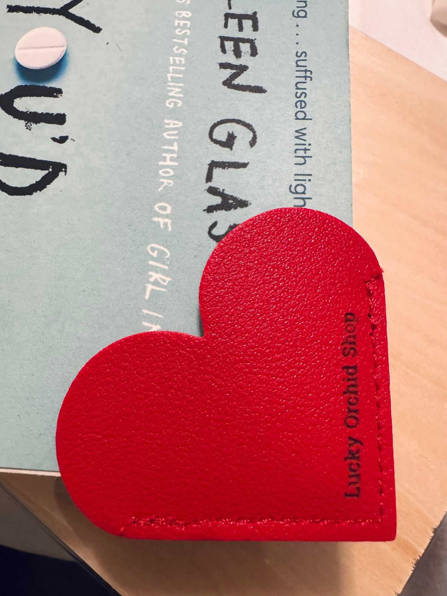 Leather Heart Corner Bookmark