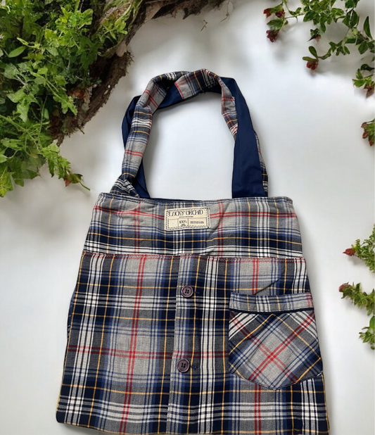 ‘The Sienna’ - Upcycled Flannel Tote Bag