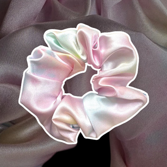 Dreamy Pastel Cloud Handmade Satin Scrunchie