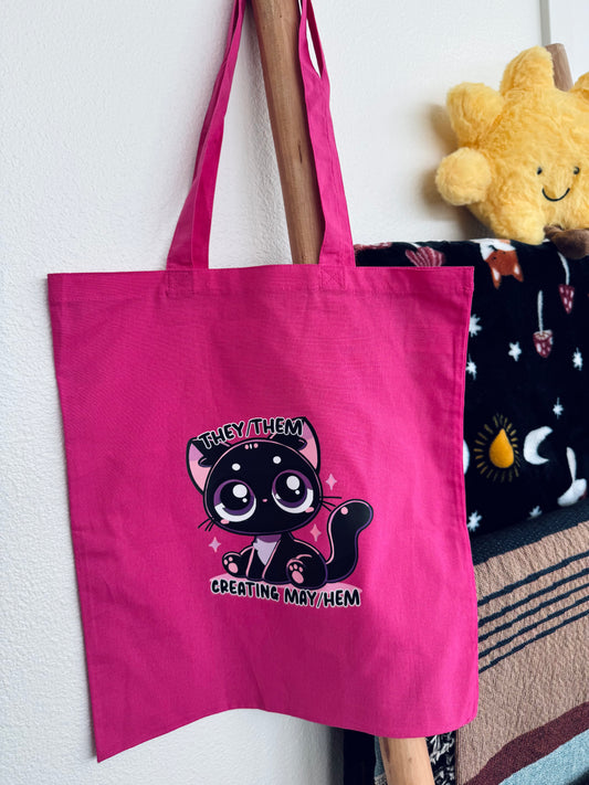 They/Them May/Hem Canvas Tote Bag