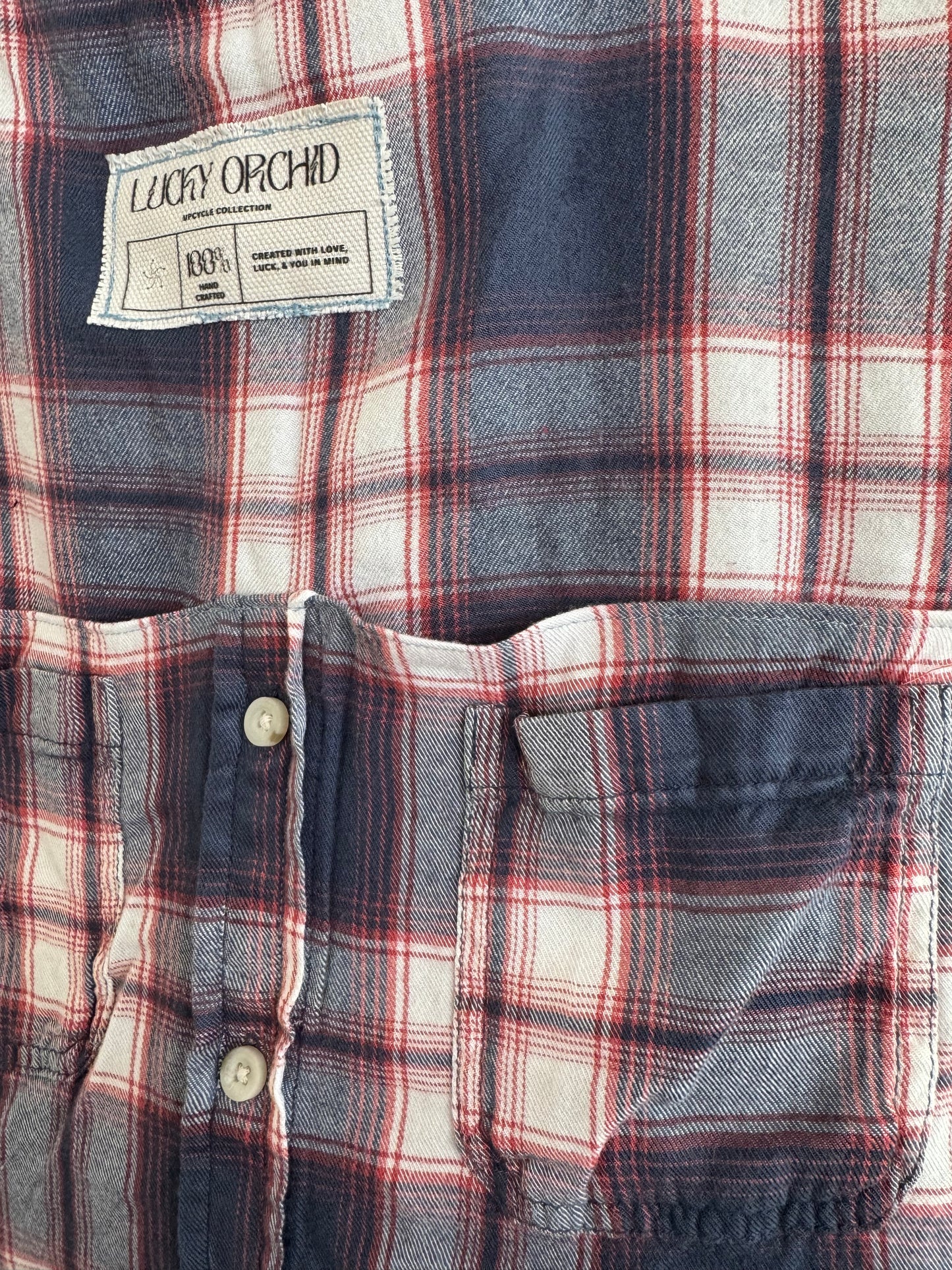 ‘The Gabrielle’ - Upcycled Flannel Tote Bag