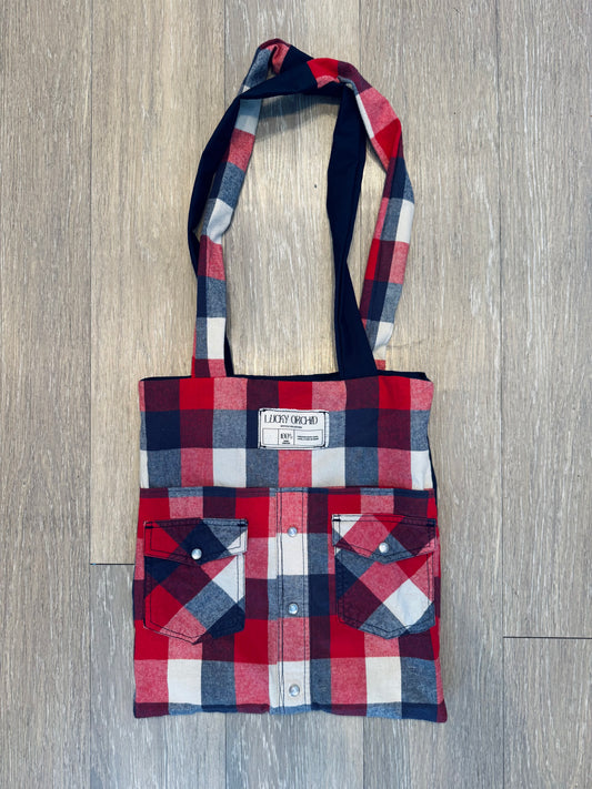 ‘The Parker’ - Upcycled Flannel Tote Bag