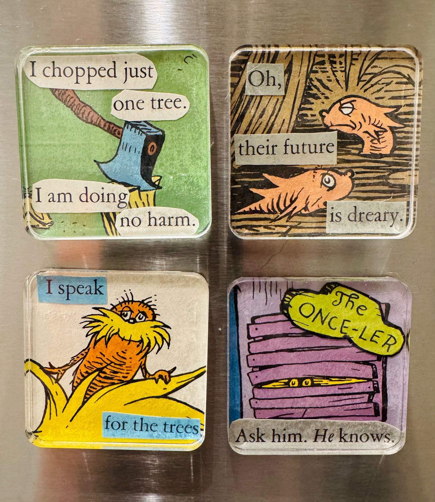 Upcycled One Of A Kind Collage Magnets