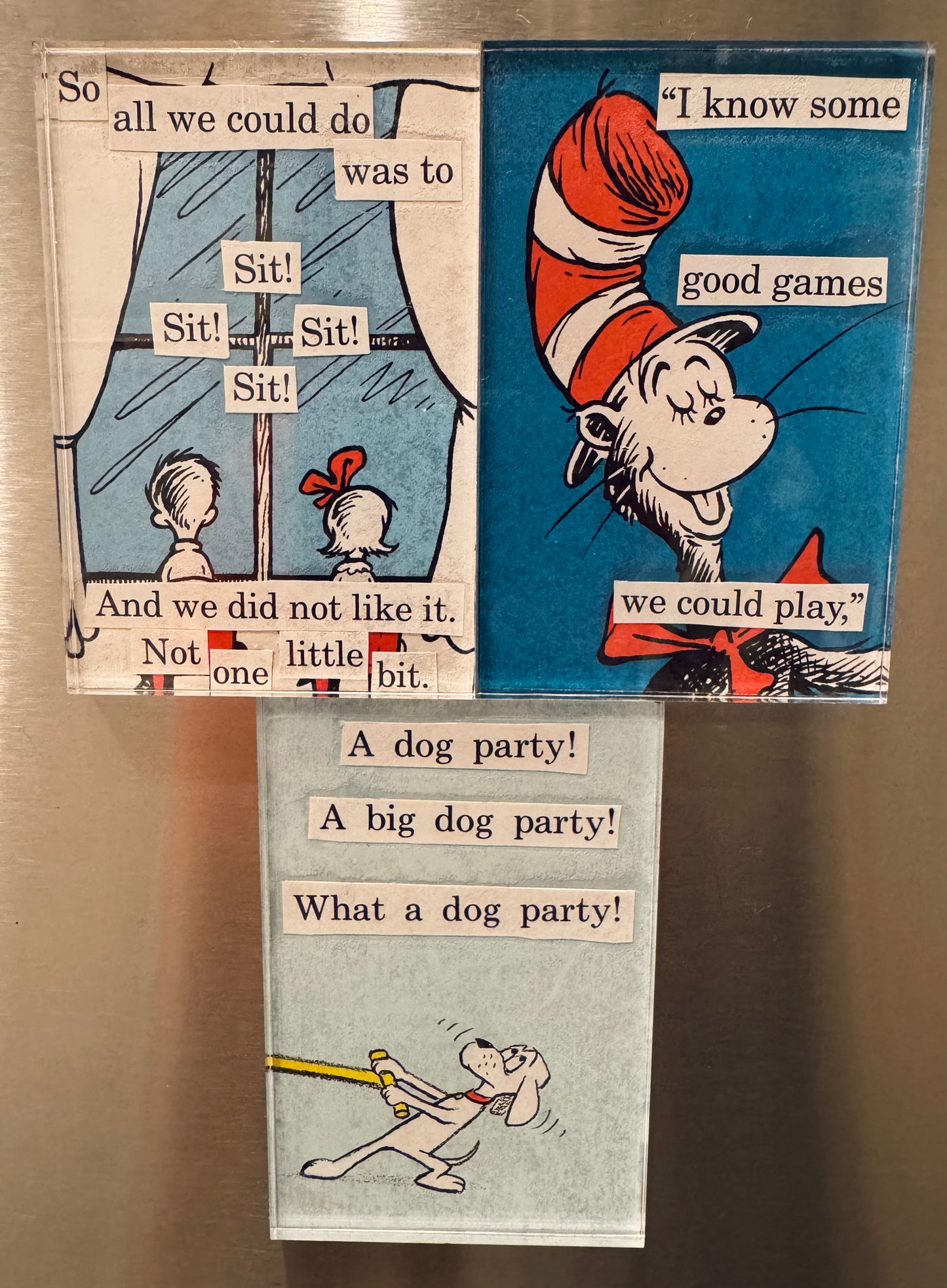 Upcycled One Of A Kind Collage Magnets