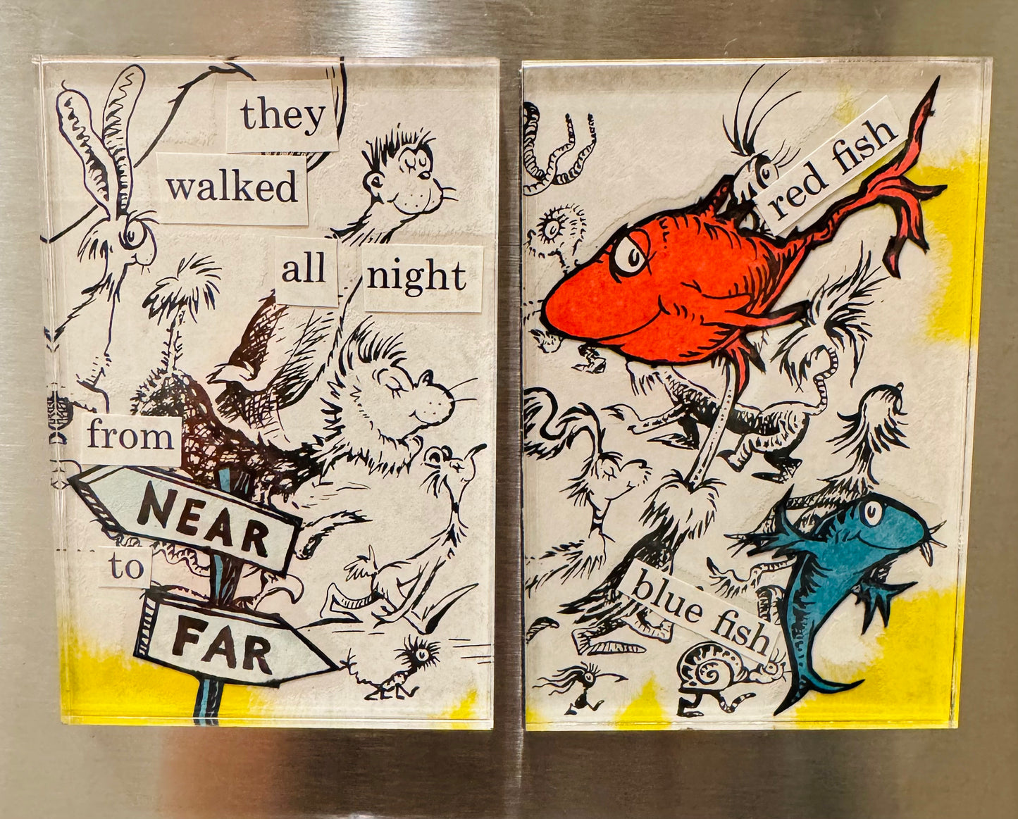 Upcycled One Of A Kind Collage Magnets