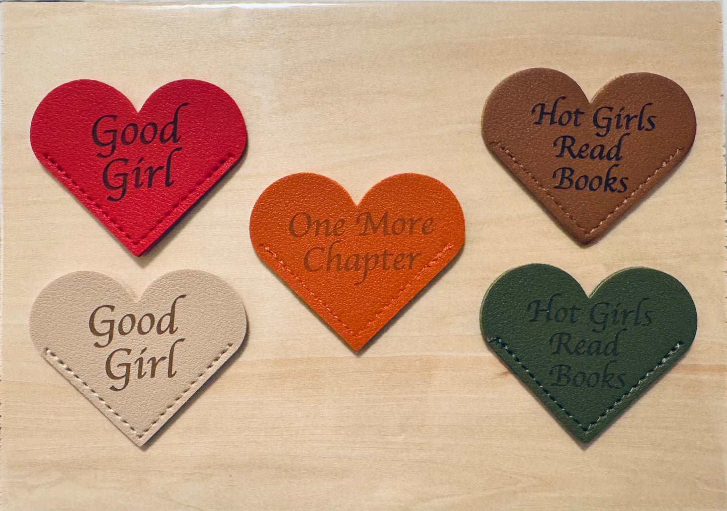 Leather Heart Corner Bookmark