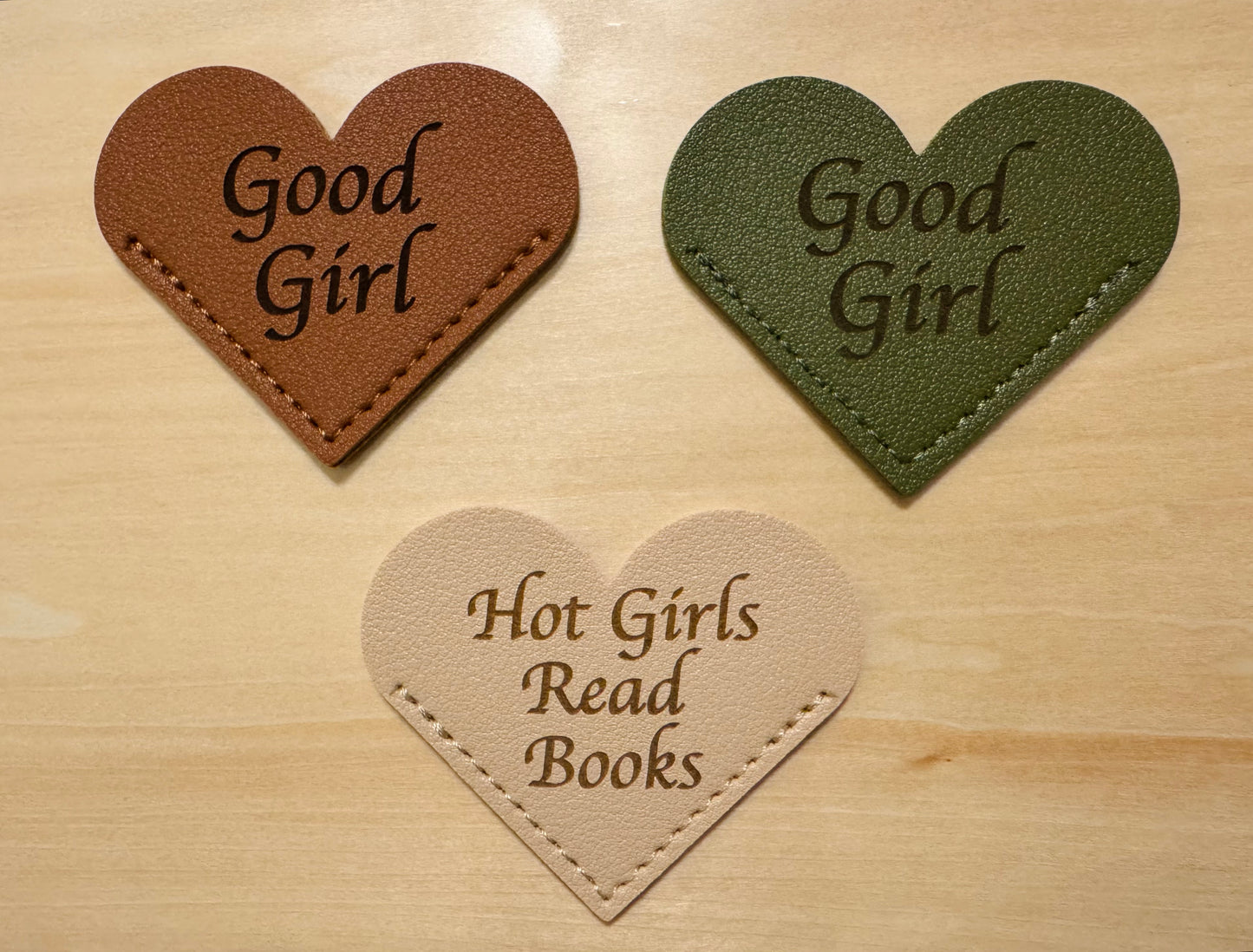 Leather Heart Corner Bookmark