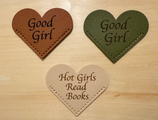 Leather Heart Corner Bookmark